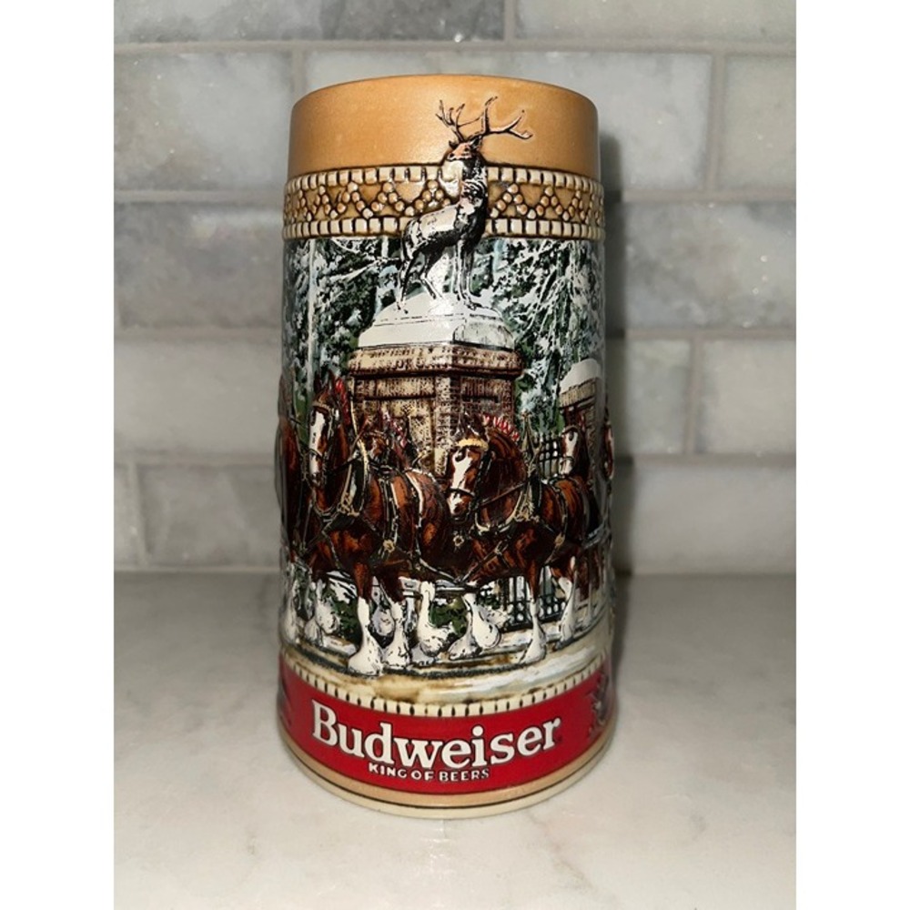 1987 Budweiser Anheuser-Busch Collector Series "C" Holiday Stein